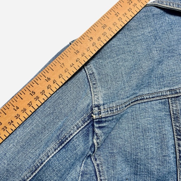 Live‎ A Little LAL Denim Jean Jacket XL Vintage Y2K Pearl Buttons 3/4 Sleeves - Picture 12 of 12